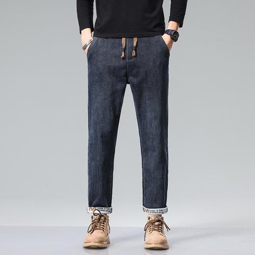 秋款上新！【直筒设计修饰身形，洋气宽松穿着舒适！】春秋新款 时尚青年男士休闲直筒牛仔裤 洋气百搭宽松长裤 棉男装-QB 商品图0