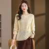 CC27-1787-158镂空毛衣女秋季宽松外穿针织衫2025新款早秋休闲打底衫气质罩衫潮 商品缩略图3