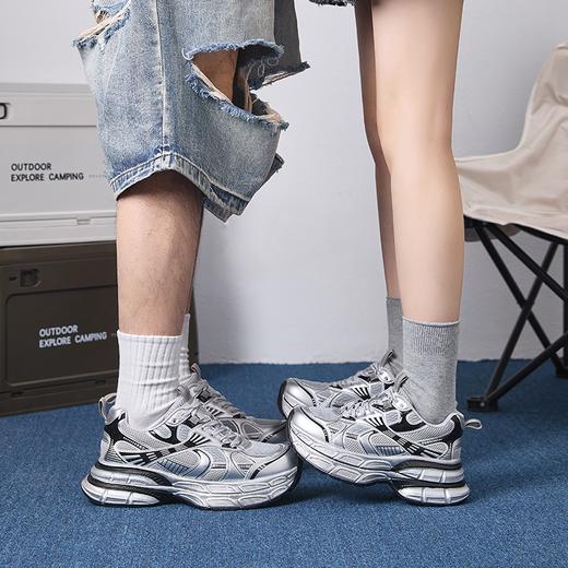 ZHR则则银色厚底老爹鞋春秋新款耐磨轻便运动鞋时尚百搭休闲鞋 商品图1