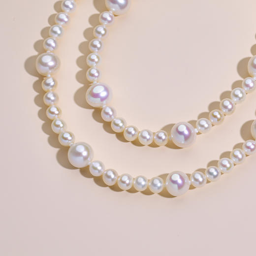 音韵系列 S925银 淡水珍珠项链 4-4.5/6.5-7mm 商品图4