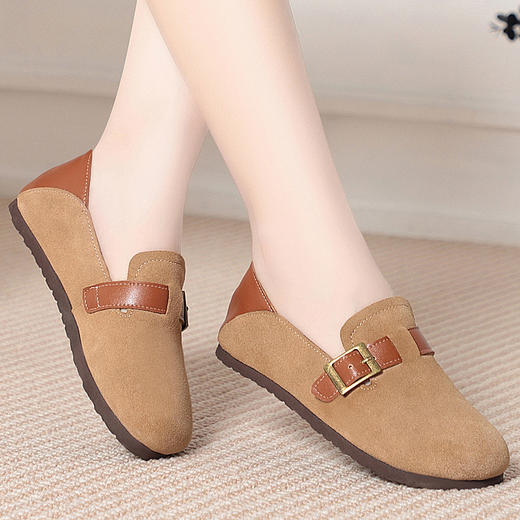 SYH98525秋季新款新国风女单皮鞋低跟休闲鞋乐福鞋SYH985加大码43 商品图1