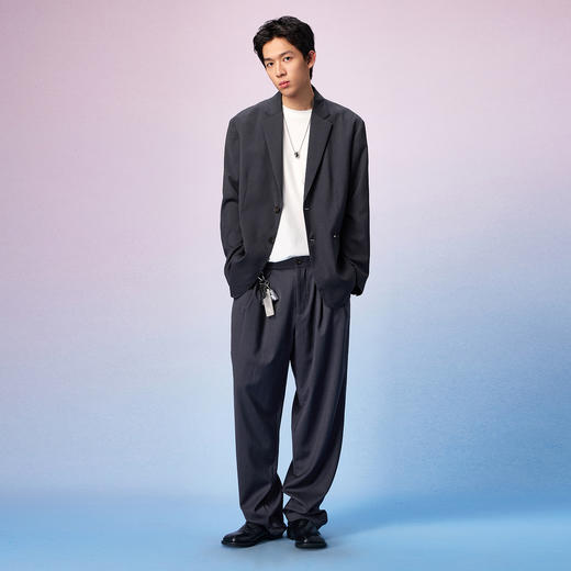 NPC潮牌老钱风100%绵羊毛二粒扣西服套装情侣秋NP57TJ22&NP57TR22 商品图1