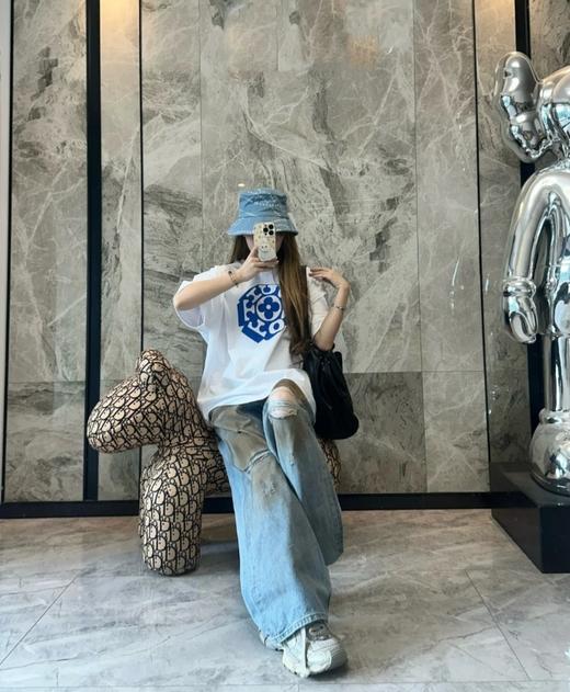 驴家  25ss联名Flower印花字母T恤 男女同款（DY） 商品图6