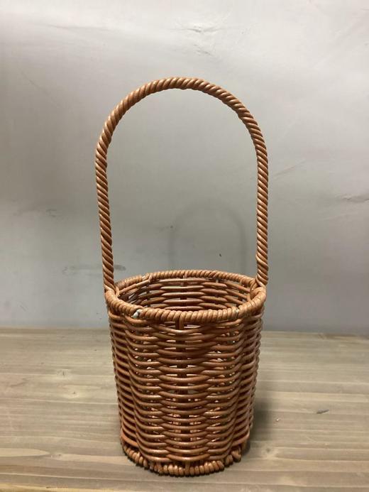 单个藤编花篮圆形 商品图0