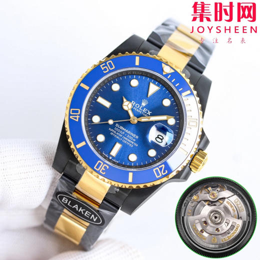 劳力士 BLAKEN 改装水鬼全黑 间金蓝水鬼黑武士 男士腕表 商品图2