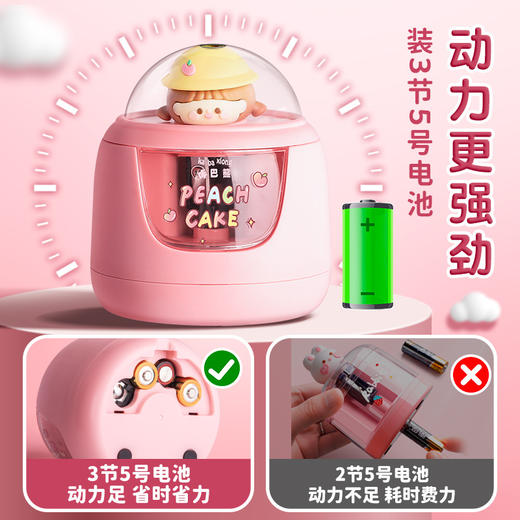 <有书独家>【升级刀片更耐用❗️咔巴熊电动削笔器】开学季高颜值萌趣公仔头，电动省力结构，2.0钨钢刀头削笔轻松更耐用，小学生按压创意升级铅笔刀，卡通儿童安全文具速削削笔刀L 商品图1
