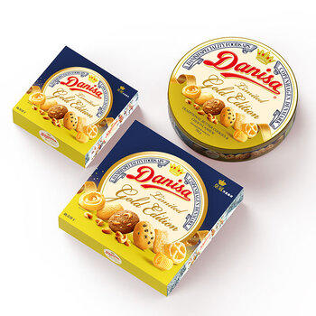 皇冠（danisa）曲奇饼干550g金色礼盒装零食团购早餐下午茶双旦元旦送礼印尼进口 /休闲食品 /饼干 /曲奇饼干 商品图0