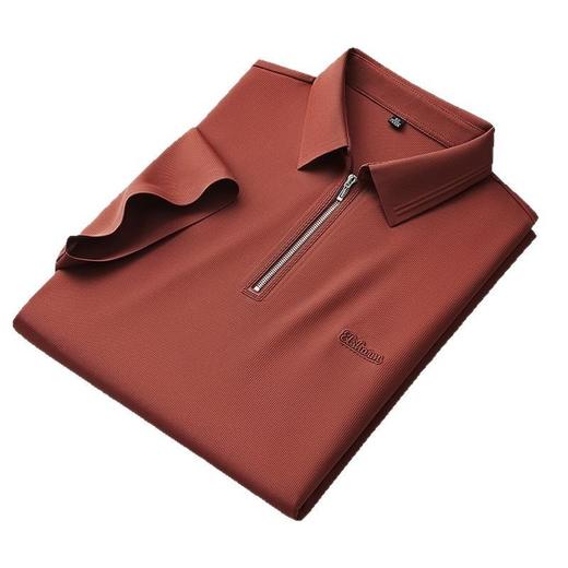 高端冰丝POLO衫休闲商务宽松高端拉链短袖t恤弹力免烫半袖体恤衫    PSL-PSL8095 商品图4