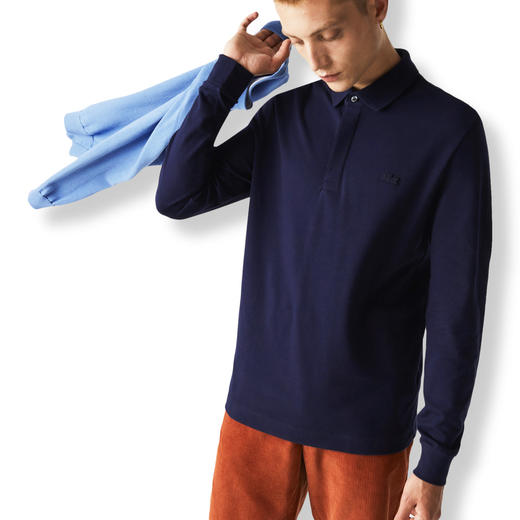 L.A.C 同色标 长袖翻领POLO衫 CX202 商品图2