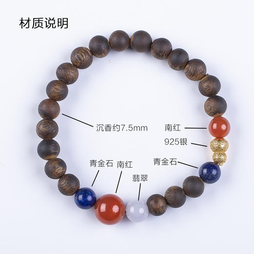 xy0505沉香+南红翡翠青金石葫芦手串 商品图6