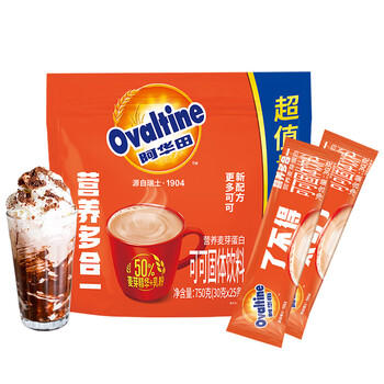 阿华田可可粉家庭分享装750g（30g*25包）早餐牛奶冲饮蛋白型固体饮料 /水饮冲调 /冲饮谷物 /可可粉 商品图1