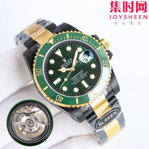 劳力士 BLAKEN 改装水鬼全黑 间金绿水鬼黑武士 男士腕表 商品图0