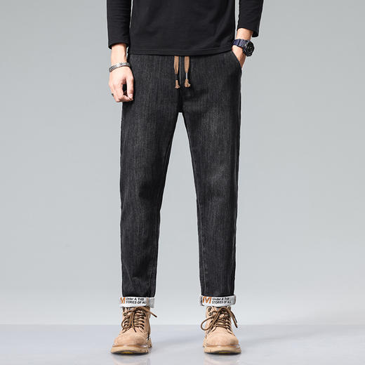 秋款上新！【直筒设计修饰身形，洋气宽松穿着舒适！】春秋新款 时尚青年男士休闲直筒牛仔裤 洋气百搭宽松长裤 棉男装-QB 商品图1