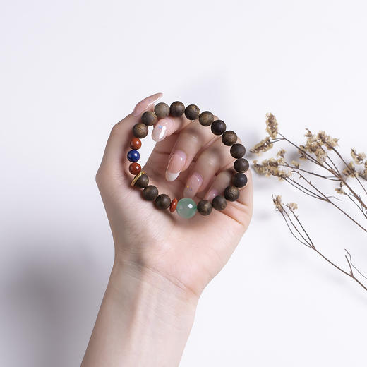 xy0502沉香+南红青金非洲翠转运手串 商品图8