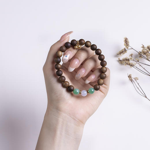 xy0508沉香+翡翠莲蓬小坠手串 商品图7