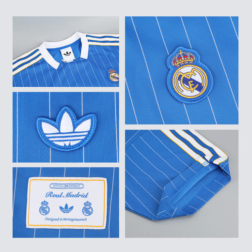 小李子正品ADIDAS阿迪达斯皇马复古风文化短袖球衣成人男JN3060 商品图3