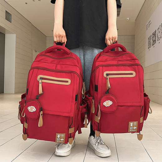 减负护脊 书包初中生中学生男生高中生背包男大容量女双肩包男款 商品图3