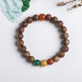 xy0503沉香+南红碧玉蜜蜡三宝手串