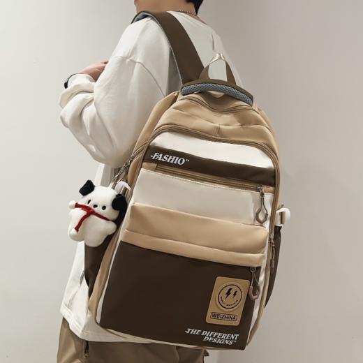 书包女大学生高中生中学生简约双肩包大容量减负男背包潮初中生 商品图2