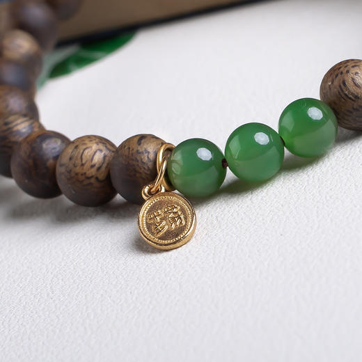 xy0506沉香+南红碧玉平安多财手串 商品图5