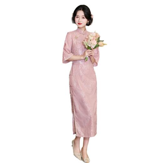 SYK11511蕾丝提花年轻款旗袍2025秋新款修身优雅民国风日常可穿高级感旗袍 商品图4