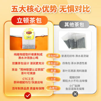 立顿车仔绿茶安徽黄山200g 非独立袋泡双囊茶包办公室下午茶2g*100包 /水饮冲调 /茗茶 /绿茶 商品图6