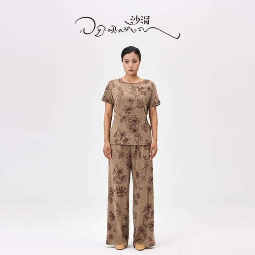 精纺羊绒印花直筒裤  SJF97K355N 商品图0