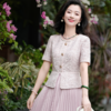 西子/香榭丽影醋酸亚麻假两件拼接贵气小香风连衣裙/CQTJ004 商品缩略图9