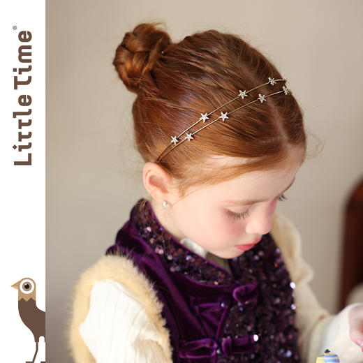 littletime发箍2025新款儿童洋气金银星星碎钻公主发饰女孩头饰 商品图2