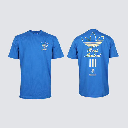 小李子正品ADIDAS阿迪达斯皇马复古风文化短袖T恤成人男JM2123 商品图4
