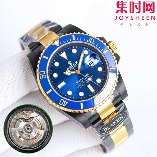 劳力士 BLAKEN 改装水鬼全黑 间金蓝水鬼黑武士 男士腕表 商品图0