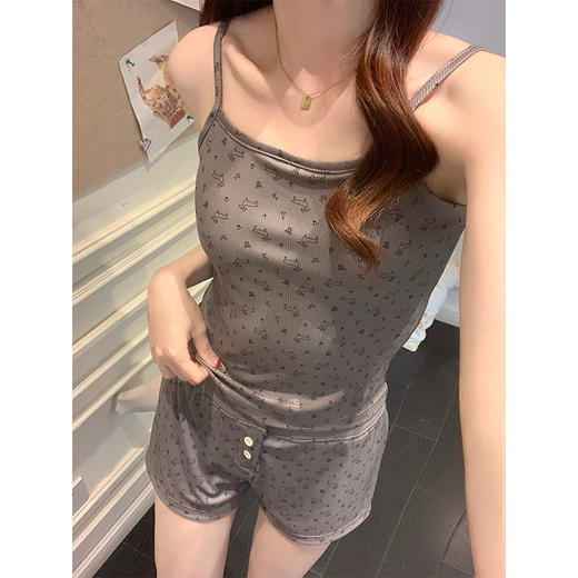 【GZ】无忧购韩版甜美少女睡衣背心短裤可爱性感家居服套装（截单后7天发货) 商品图6