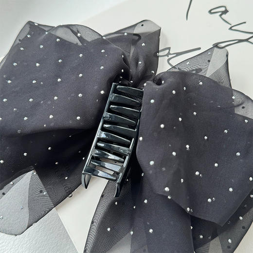 波点款满天星黑纱马尾抓夹纪念日百货门店同款164344803 商品图3