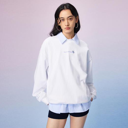 NPC潮牌棉混纺印花圆领长袖卫衣男宽松秋季上新NP57ST46 商品图3