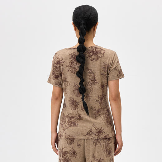 精纺羊绒印花短袖女套衫  SJF97W347N 商品图4