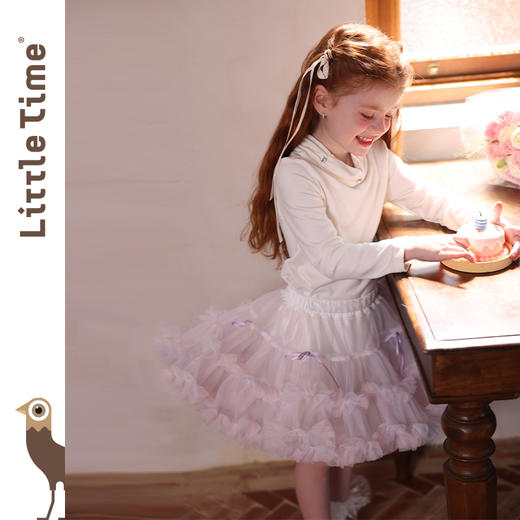 littletime女童半身裙2025秋新款儿童公主裙小女孩生日tutu裙 商品图4