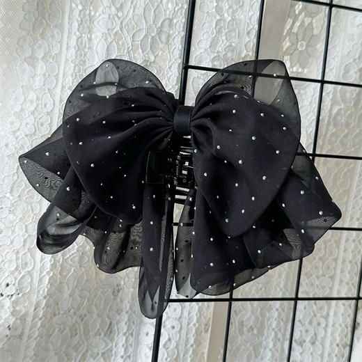 波点款满天星黑纱马尾抓夹纪念日百货门店同款164344803 商品图2