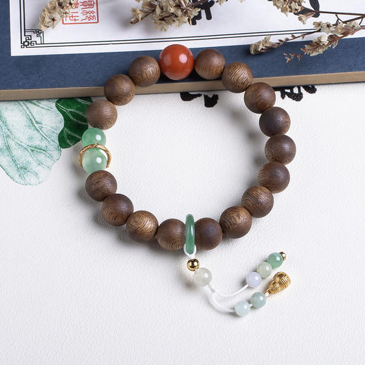 xy0507沉香+南红非洲翠好运纳福手串 商品图3