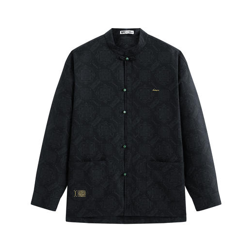 NPC潮牌周年【限定】亚麻棉混纺【八方纳财】盘扣衬衫男复古NP57SH20 商品图5