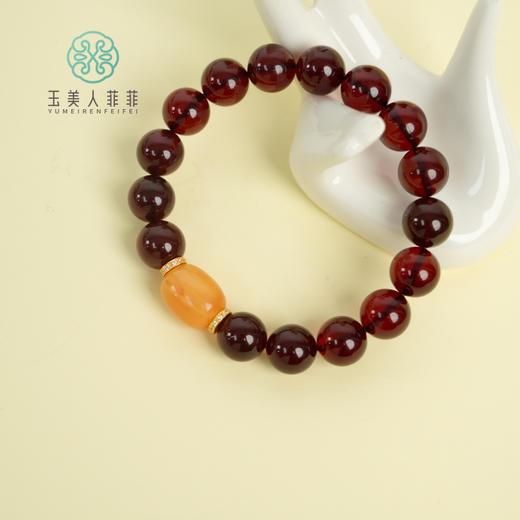 DS925琥珀单圈-缅珀血珀圆珠手串 商品图0