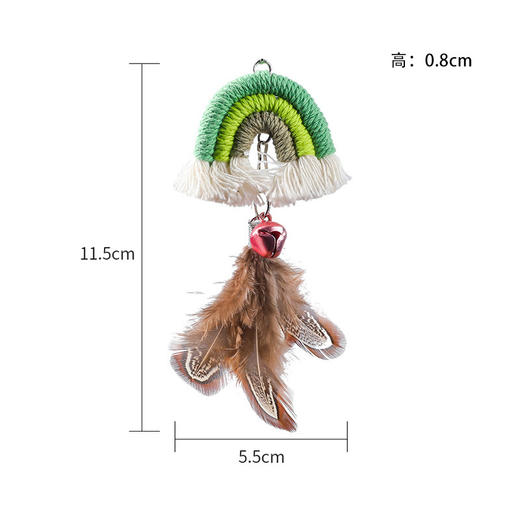 爆款新品自嗨逗猫挂门彩虹秋千弹力粘扣逗猫棒夹门悬挂猫咪解闷用 商品图3