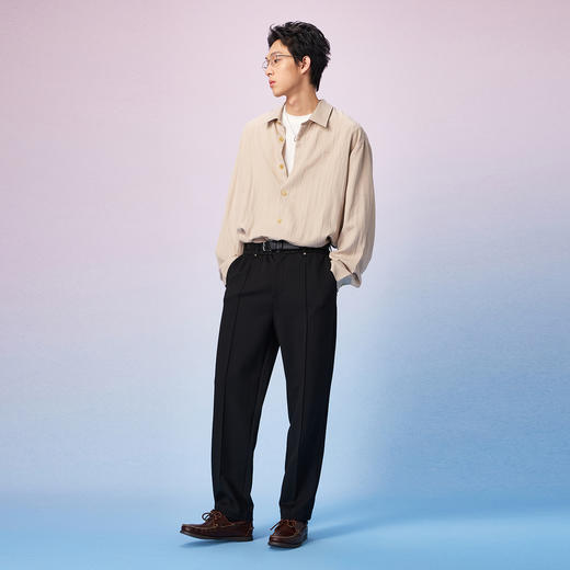 NPC潮牌【莱赛尔】亚麻混纺宽松落肩衬衫男立体剪裁秋季新NP57SH19 商品图2