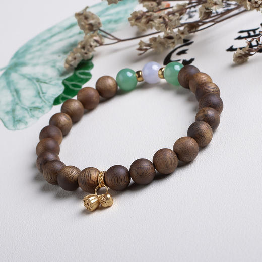 xy0508沉香+翡翠莲蓬小坠手串 商品图2