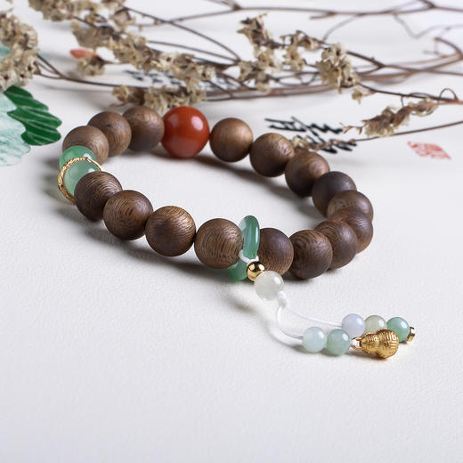 xy0507沉香+南红非洲翠好运纳福手串 商品图2