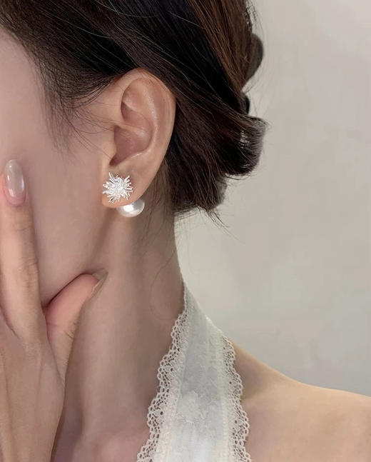 蒲公英双戴珍珠耳钉 商品图5