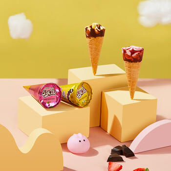 伊利巧乐兹MINI（香草+草莓）口味脆筒冰淇淋20克/支*8支 /水饮冲调 /冰淇淋 /脆筒冰淇淋 商品图3