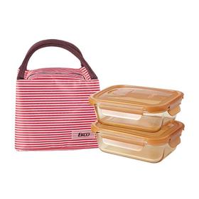 【春上新】10楼 【康宁】玻璃保鲜盒640ml*2(带保温袋)  吊牌价369元 活动价119元