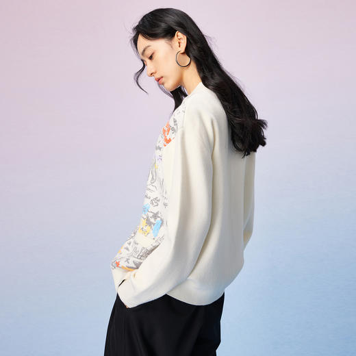 NPC潮牌满印涂鸦【博物馆奇妙夜】印花针织开衫V领男秋上新NP57SW54 商品图3