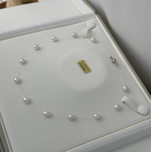 露思同款 进口透明线 jiguang 无核淡水珍珠 细腻 松弛感+高级感拉满 纯银磁吸扣 佩戴感超棒 商品图5