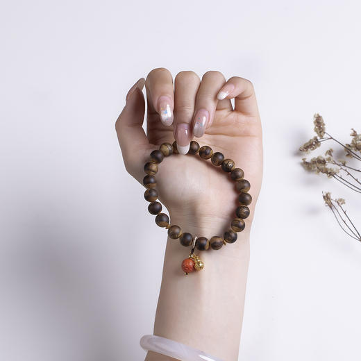xy0509虎皮纹沉香+南红回纹珠手串 商品图7